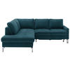 ECKSOFA in Mikrofaser Petrol  - Chromfarben/Beige, Design, Textil/Metall (200/229cm) - Pure Home Lifestyle