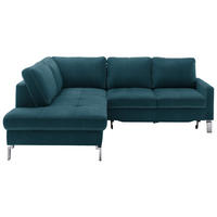 ECKSOFA in Mikrofaser Petrol  - Chromfarben/Beige, Design, Textil/Metall (200/229cm) - Pure Home Lifestyle