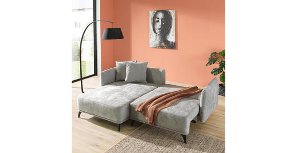 ECKSOFA in Chenille Cognac  - Cognac/Schwarz, LIFESTYLE, Textil/Metall (172/255cm) - Carryhome