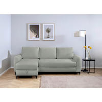 ECKSOFA Moli Dunkelgrau  - Dunkelgrau/Schwarz, Design, Textil/Metall (236/148cm) - MID.YOU