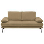 2,5-SITZER Dieter Knoll in Velours Cappuccino  - Beige/Schwarz, Design, Textil/Metall (196/89/104cm) - Dieter Knoll