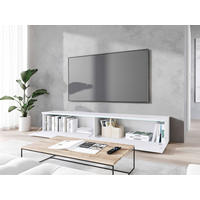 NÍZKA KOMODA, biela, 180/30/33 cm - sivá/biela, Lifestyle, kompozitné drevo/plast (180/30/33cm) - P & B