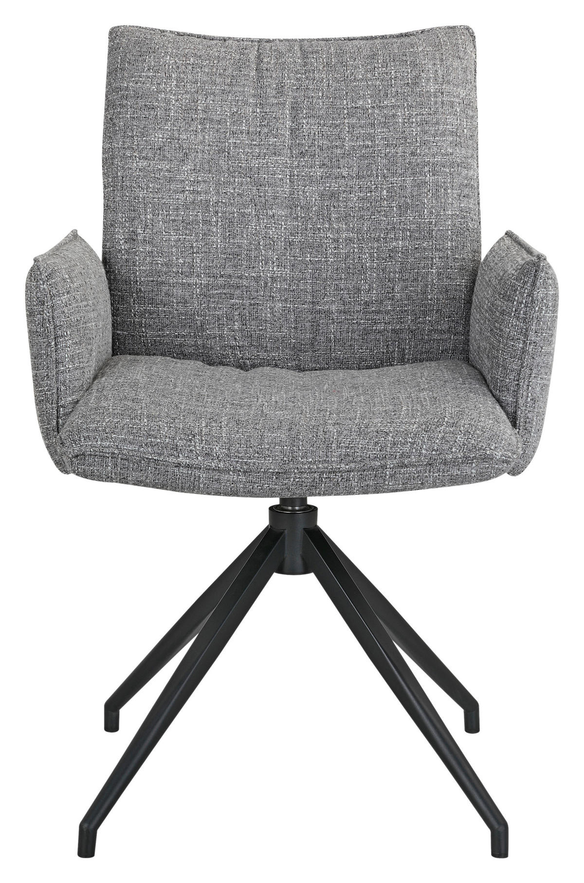 ARMLEHNSTUHL  Sitzfläche 360° drehbar, automatische Rückholfunktion Webstoff  Grau, Schwarz  - Schwarz/Grau, Design, Textil/Metall (60,5/87/61,5cm) - Novel
