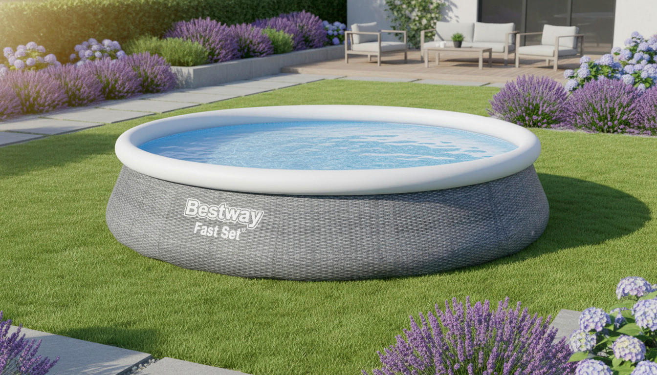 POOLSET 57376GS 396/84 cm  - Blau/Weiß, KONVENTIONELL, Kunststoff (396/84cm) - Bestway