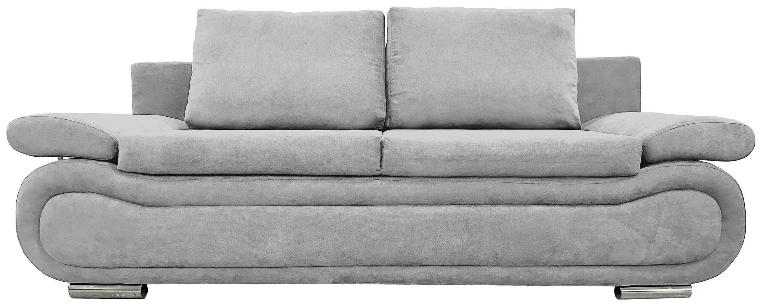 SCHLAFSOFA  mit Jacquard Hellgrau  - Chromfarben/Beige, Design, Textil (200/78/90cm) - Venda