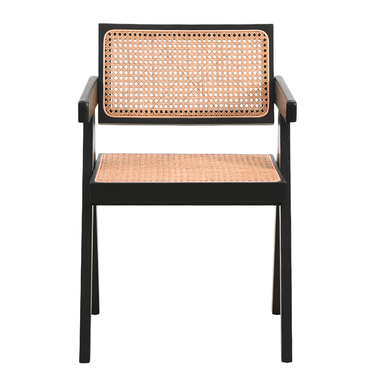 STOL MED ARMSTÖD  - svart/naturfärgad, Lifestyle, trä (51/78/53cm) - home24