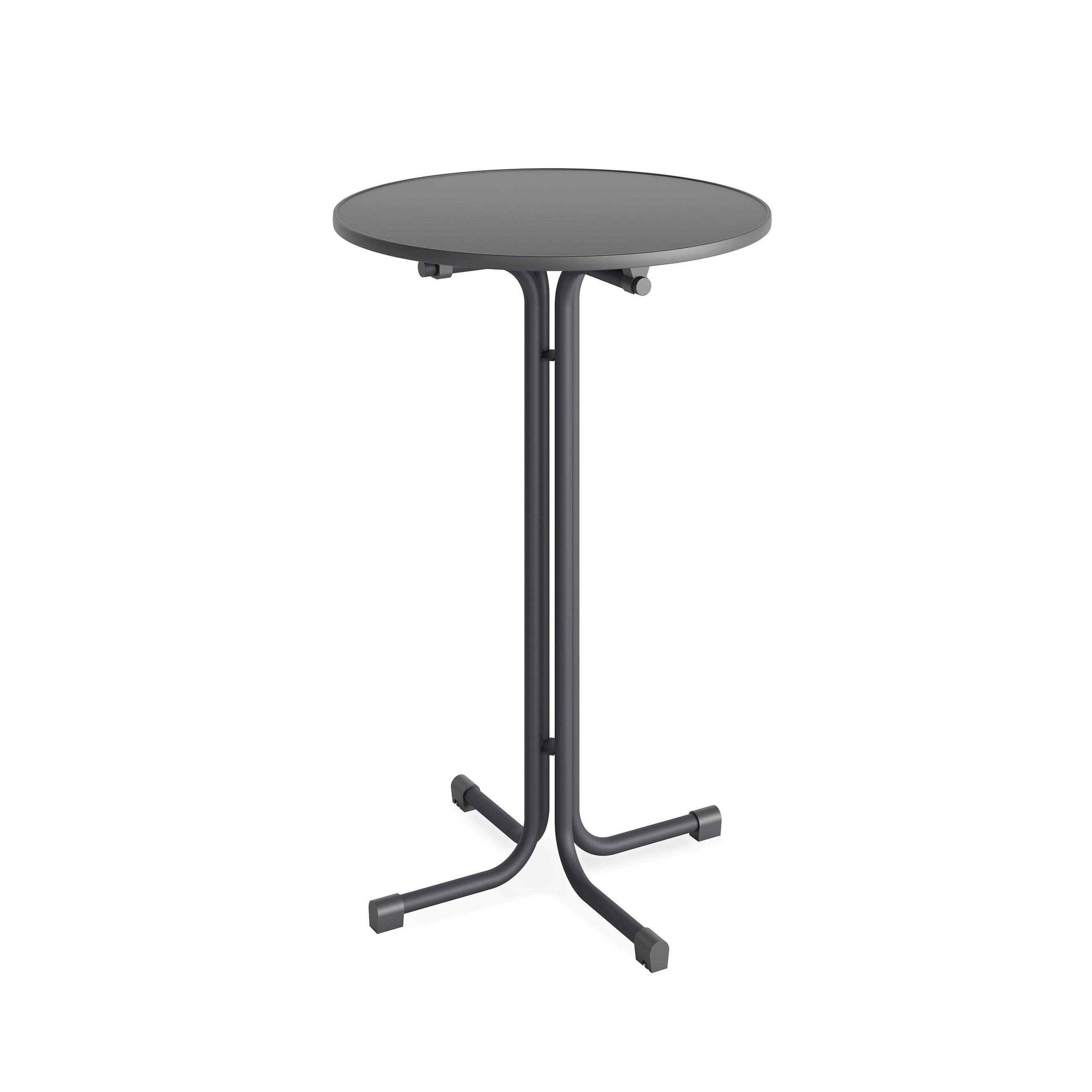 GARTEN-BARTISCH Holz, Metall, Kunststoff rund  - Anthrazit, LIFESTYLE, Holz/Kunststoff (80/109/80cm)