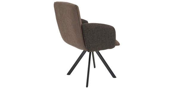ARMLEHNSTUHL   Webstoff, Mikrofaser  - Schwarz/Braun, Design, Textil/Metall (60/96/61cm) - Linea Natura