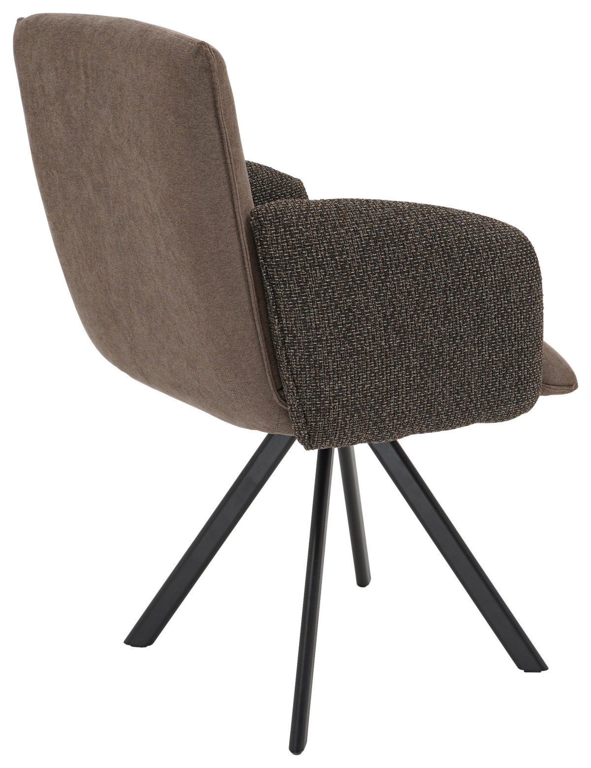 ARMLEHNSTUHL  in Webstoff, Mikrofaser  - Schwarz/Braun, Design, Textil/Metall (60/96/61cm) - Linea Natura