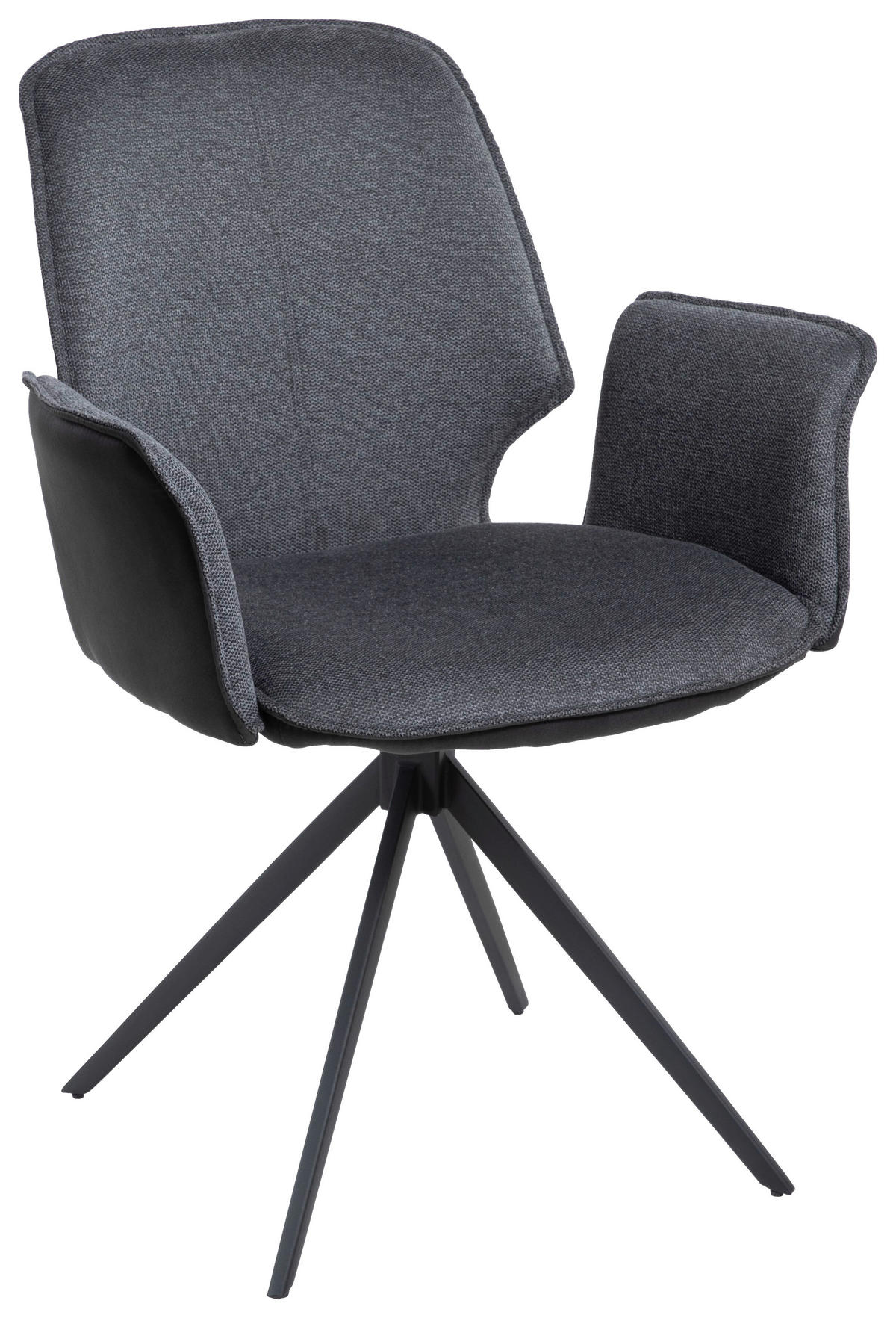 NASLANJAČ, kovina, tekstil siva, temno siva  - temno siva/črna, Design, kovina/tekstil (63/63/86,5cm) - Novel