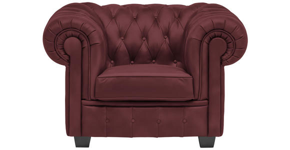 CHESTERFIELD-SESSEL - Wengefarben/Bordeaux, LIFESTYLE, Holz/Textil (115/76,5/96cm) - Landscape