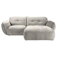 ECKSOFA in Chenille Silberfarben  - Silberfarben/Schwarz, Modern, Kunststoff/Textil (269/184cm) - Trendmanufaktur