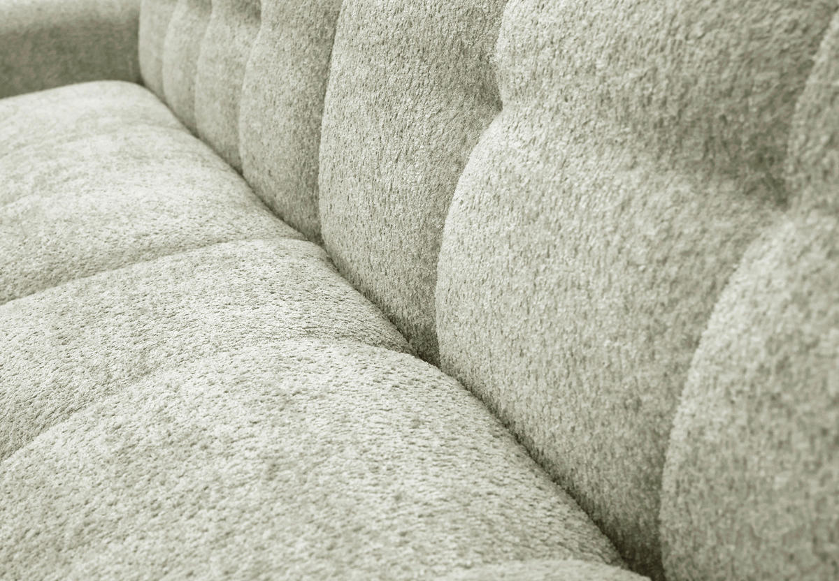 ECKSOFA RUNO Beige Bouclé  - Beige/Schwarz, Design, Kunststoff/Textil (270/175cm) - MID.YOU