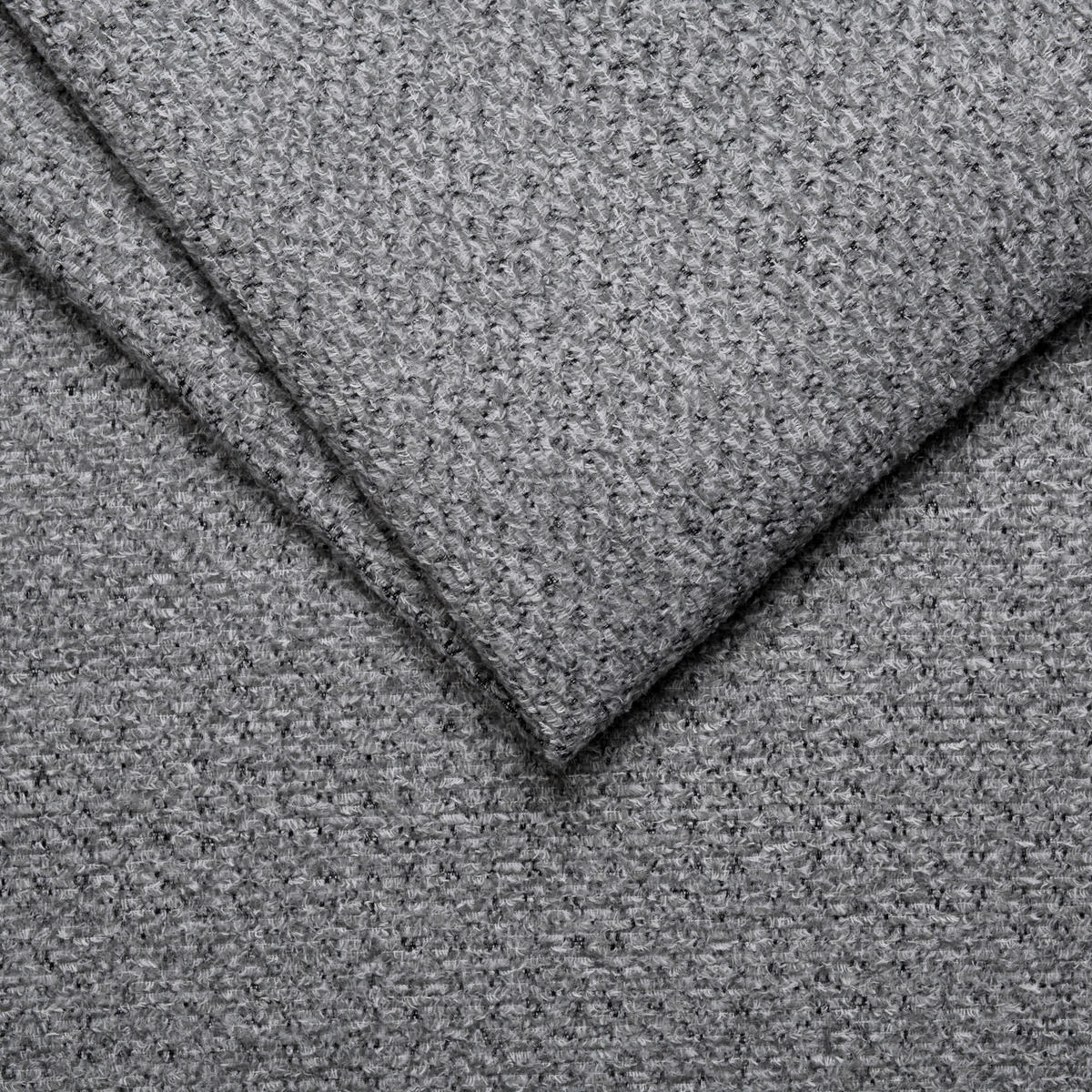 ECKSOFA Chenille Grau  - Schwarz/Grau, Basics, Textil/Metall (183/250cm) - Livetastic