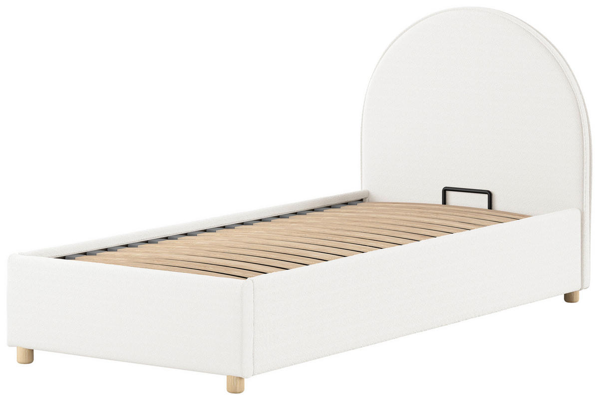 KINDER-/JUNIORBETT 90/200 cm  in Weiß  - Naturfarben/Weiß, ROMANTIK / LANDHAUS, Holz/Textil (90/200cm) - Vipack