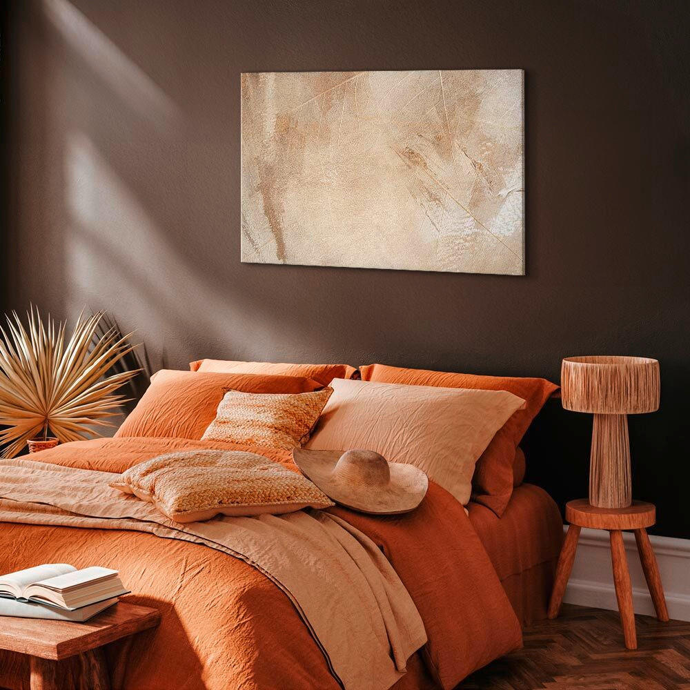 LEINWANDBILD Abstraktes 120/80/1.2 cm  - Grauweiß/Cappuccino, Basics, Holz/Textil (120/80/1.2cm) - artgeist