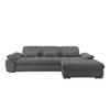 ECKSOFA Grau Cord  - Schwarz/Grau, MODERN, Textil/Metall (314/184cm) - Livetastic