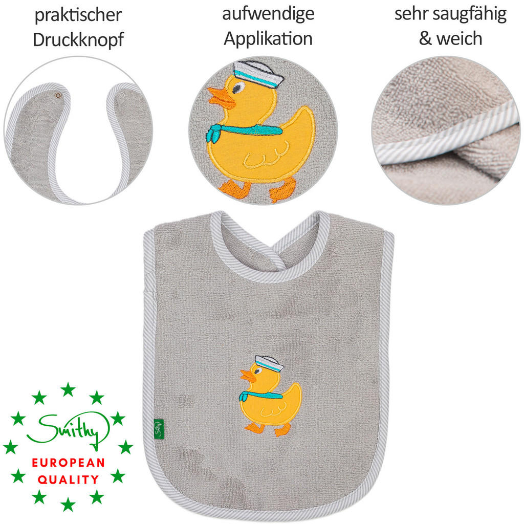 Thumbnail - Xxxl Frottierset Ente, Grau, Textil, Ente, Oeko-Tex® Standard 100, Handmade in Europe, saugfähig, Aufhängeschlaufe, durc...