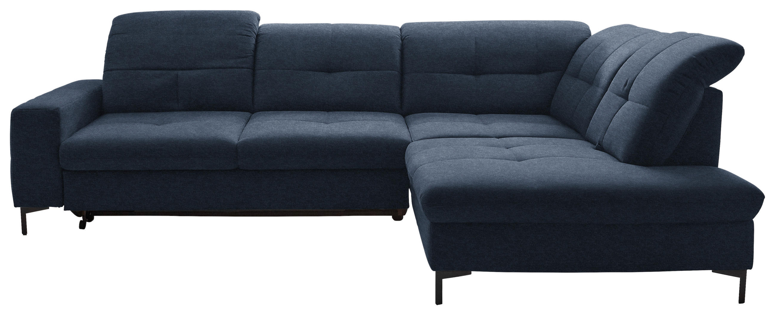 ECKSOFA in Chenille Dunkelblau  310/240 cm  - Schwarz/Dunkelblau, Design, Textil/Metall (310/240cm) - Xora