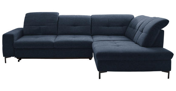 ECKSOFA in Chenille Dunkelblau 310/240 cm - Schwarz/Dunkelblau, Design, Textil/Metall (310/240cm) - Xora