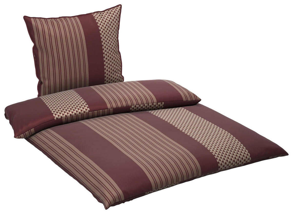 WENDEBETTWÄSCHE Satin 155/220 cm  - Kirschrot, Textil (155/220cm) - Dieter Knoll