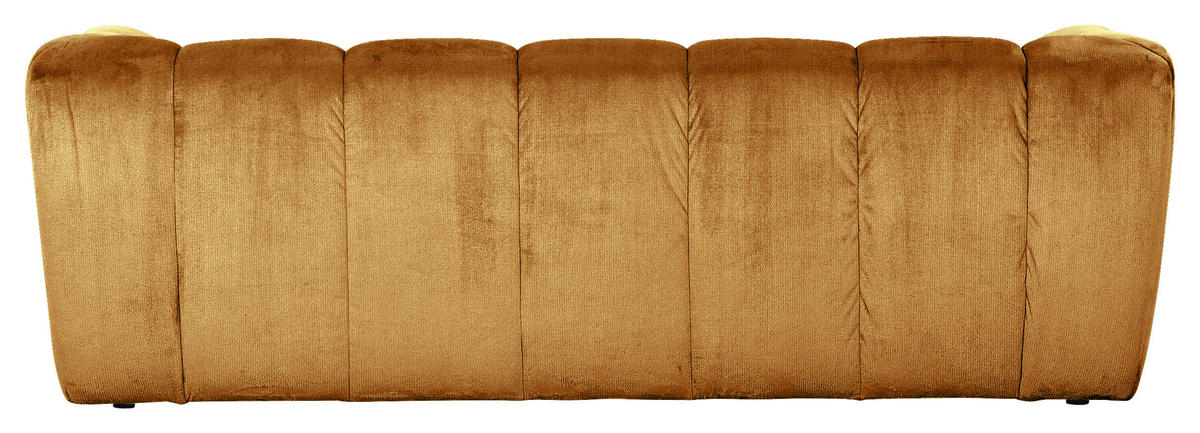 BIGSOFA Plüsch Orange  - Schwarz/Orange, Konventionell, Kunststoff/Textil (220/67/106cm) - MID.YOU