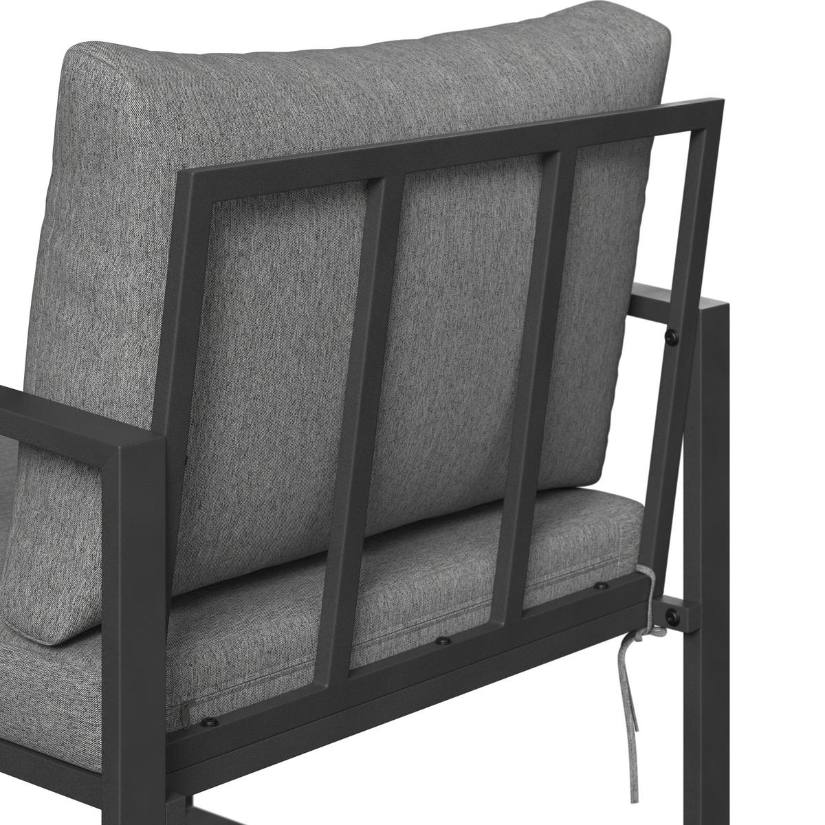 LOUNGEGARNITUR   125/47/70 cm  - Dunkelgrau, Modern, Holzwerkstoff/Textil (125/47/70cm) - Ambia Garden