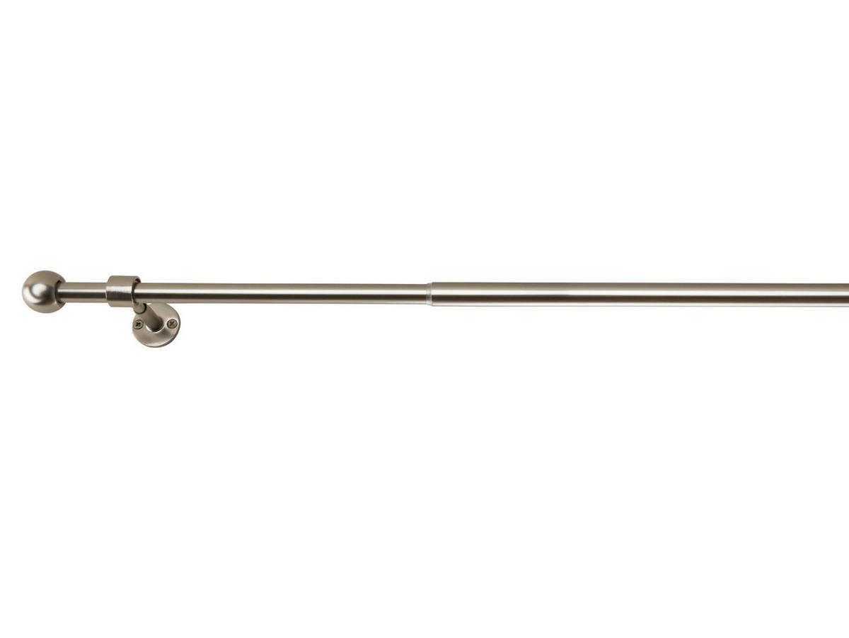 VORHANGSTANGENSET   - Grau Hochglanz, Basics, Metall (120/8/3.3cm)