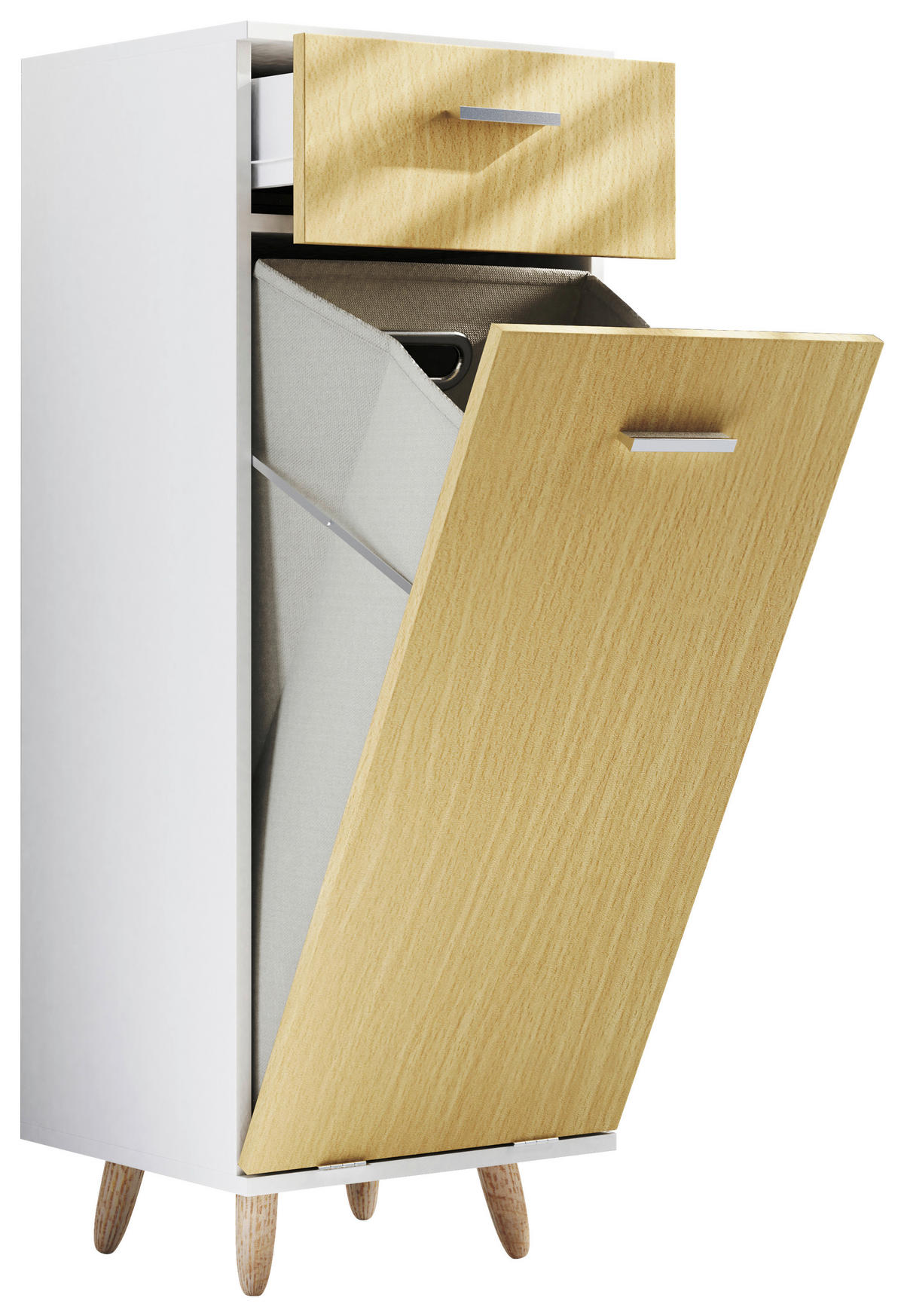 MIDISCHRANK 40/107/35 cm  - Honigeiche/Weiss, Modern, Holzwerkstoff/Kunststoff (40/107/35cm) - MID.YOU