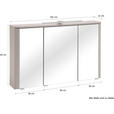 SPIEGELSCHRANK 101/64/21 cm  - Kaschmir/Alufarben, KONVENTIONELL, Glas/Holzwerkstoff (101/64/21cm) - Xora