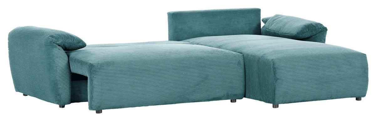 SAROKKANAPÉ textil olajkék  - olajkék/fekete, Konventionell, műanyag/textil (266/180cm) - MID.YOU