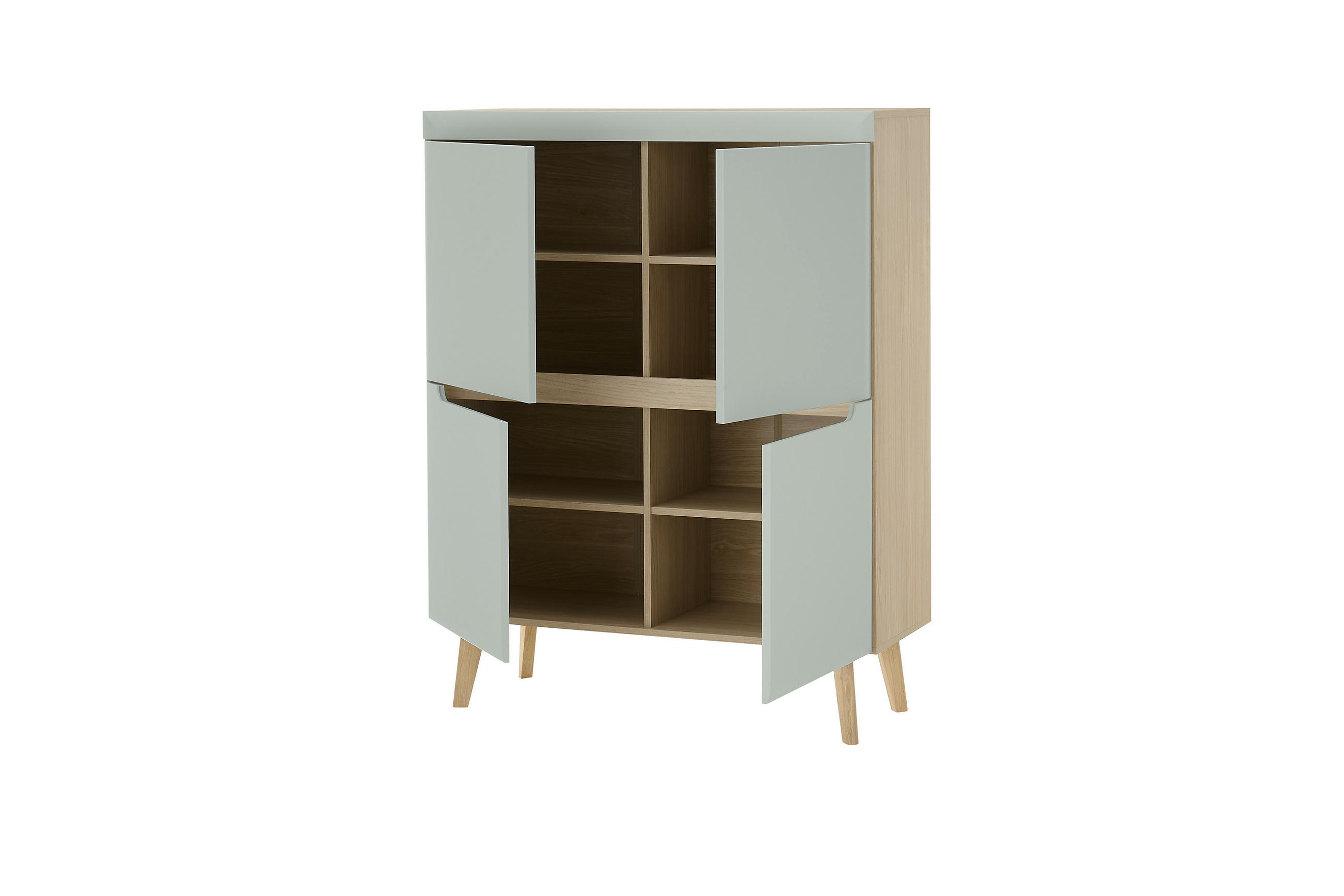 HIGHBOARD  in 107/134/40 cm  - Eichefarben/Grün, Design, Holzwerkstoff (107/134/40cm) - MID.YOU