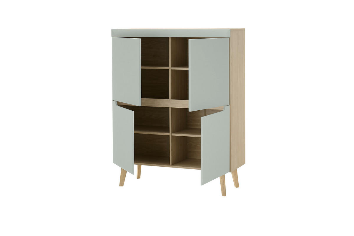 HIGHBOARD  in 107/134/40 cm  - Eichefarben/Grün, Design, Holzwerkstoff (107/134/40cm) - MID.YOU