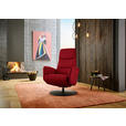 RELAXSESSEL in Leder Rot  - Rot/Schwarz, Design, Leder/Metall (76/108/86cm) - Dieter Knoll