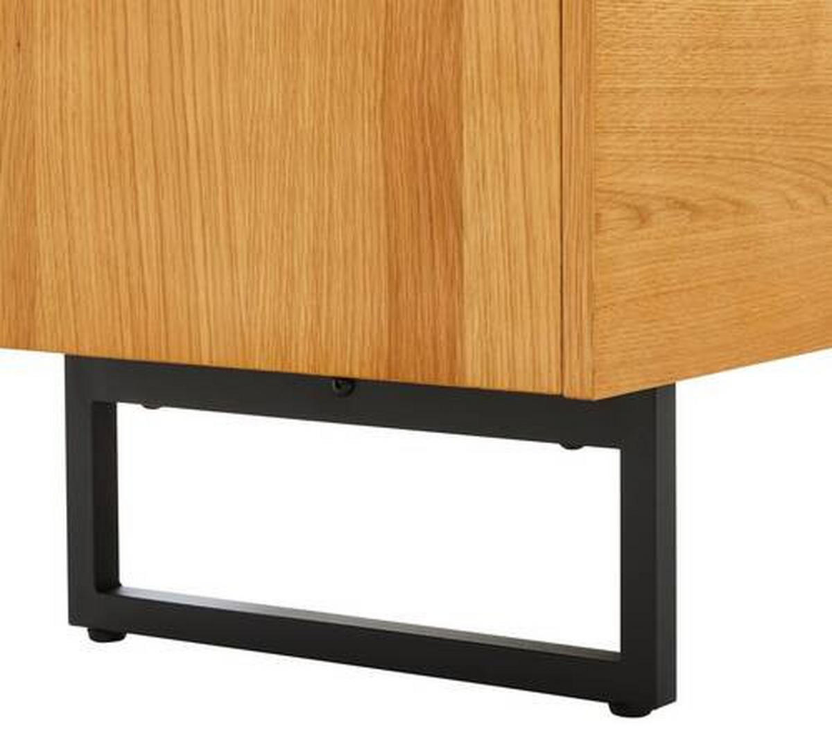 TV-BÄNK  i 160/58/40 cm  - svart/ekfärgad, Design, metall/trämaterial (160/58/40cm) - MID.YOU