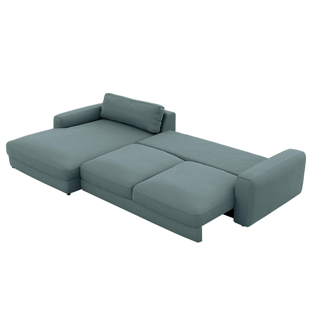 ECKSOFA in Cord Blaugrau  - Blaugrau/Schwarz, MODERN, Textil (176/84/303cm) - Trendmanufaktur