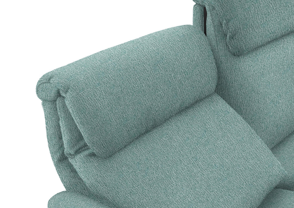 TRAPEZSOFA in Flachgewebe Salbeigrün  - Salbeigrün/Schwarz, Konventionell, Textil/Metall (219/107/97cm) - Pure Home Comfort