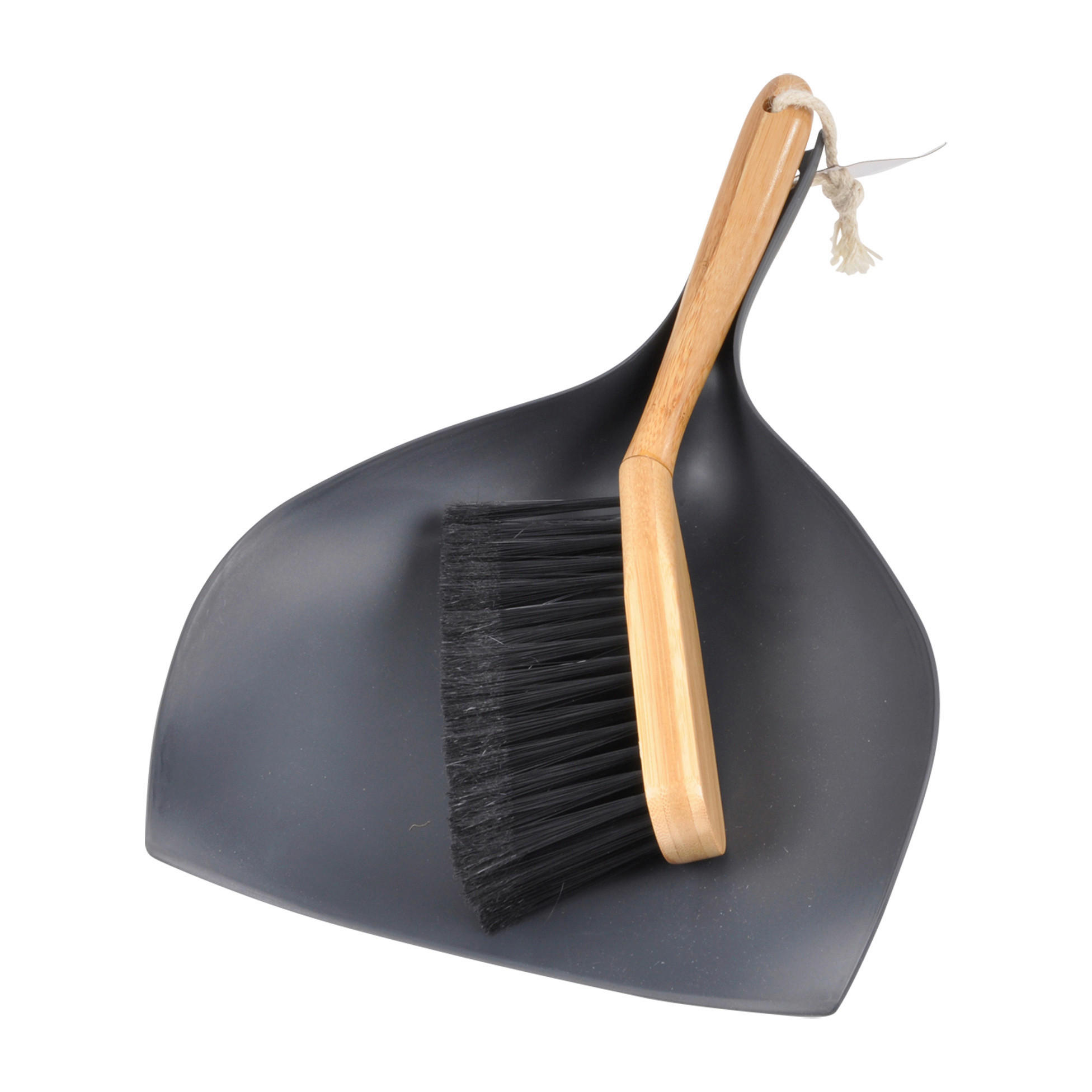 SET ZA ČIŠĆENJE - braon/antracit, Osnovno, drvo/tekstil (35/25cm)