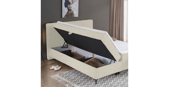 BOXBETT 160/200 cm in Creme - Creme/Schwarz, Design, Holz/Holzwerkstoff (160/200cm) - Xora