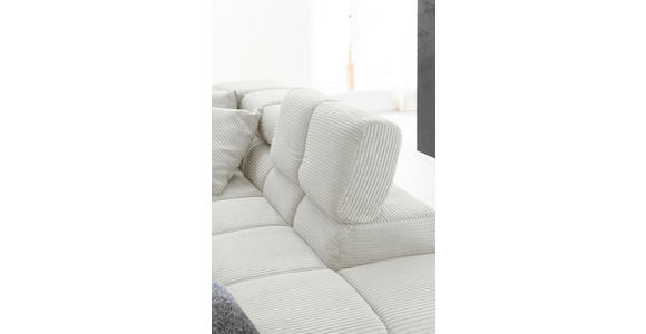 ECKSOFA in Cord Weiß  - Schwarz/Weiß, Design, Textil/Metall (321/216cm) - Hom`in