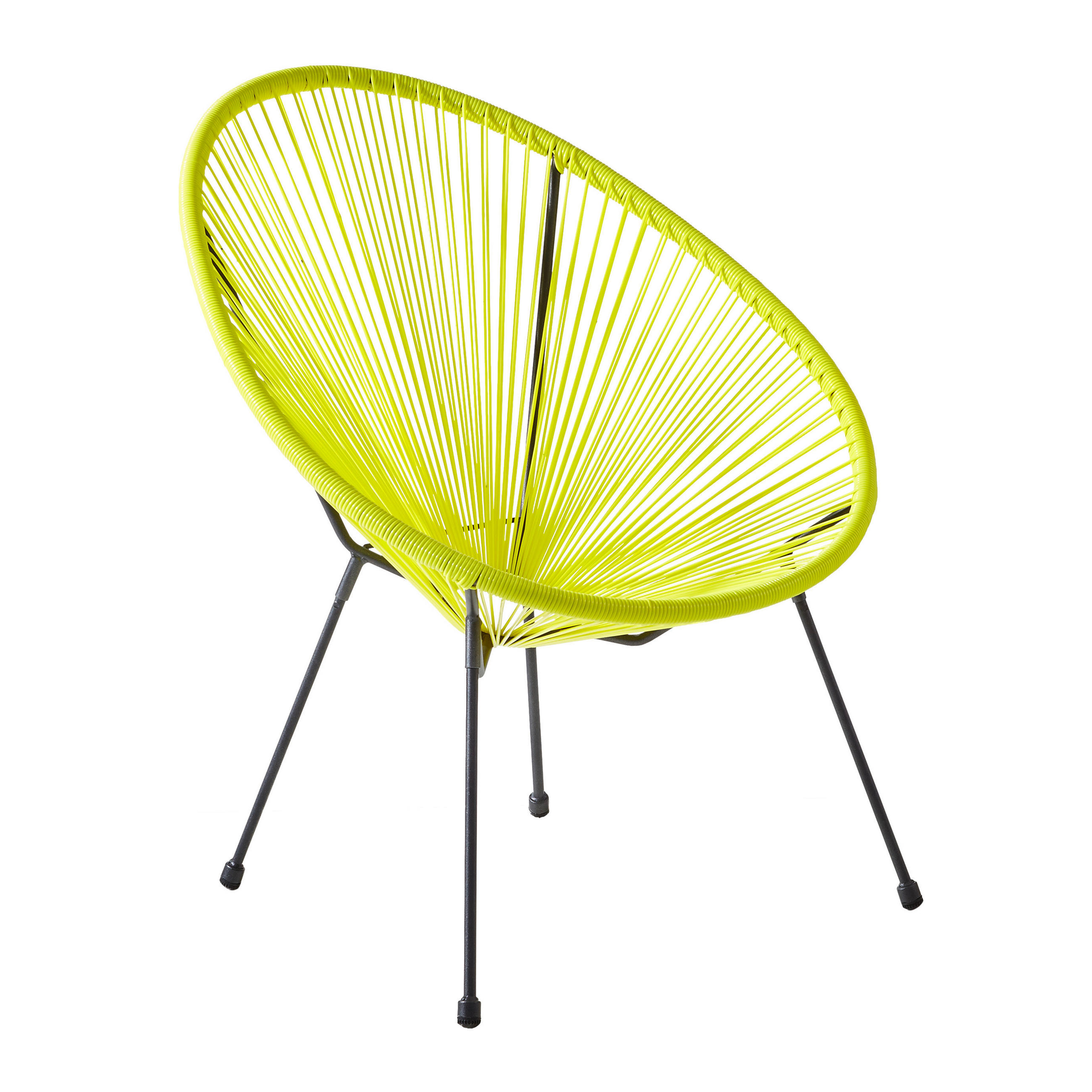 GARTENSESSEL Stahl Gelb, Schwarz - Gelb/Schwarz, Design, Kunststoff/Metall (73/88/78cm) - Ambia Garden
