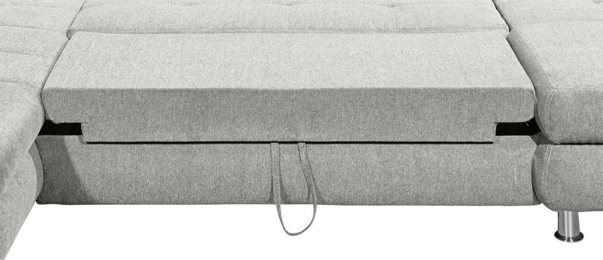 WOHNLANDSCHAFT in Webstoff Silberfarben  - Silberfarben, Modern, Kunststoff/Textil (233/349/177cm) - MID.YOU