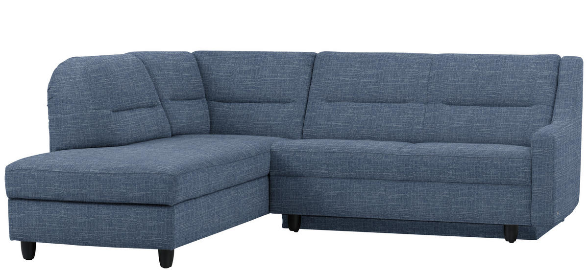 ECKSOFA in Chenille Blau  208/226 cm  - Blau/Schwarz, KONVENTIONELL, Textil (208/226cm) - Sedda