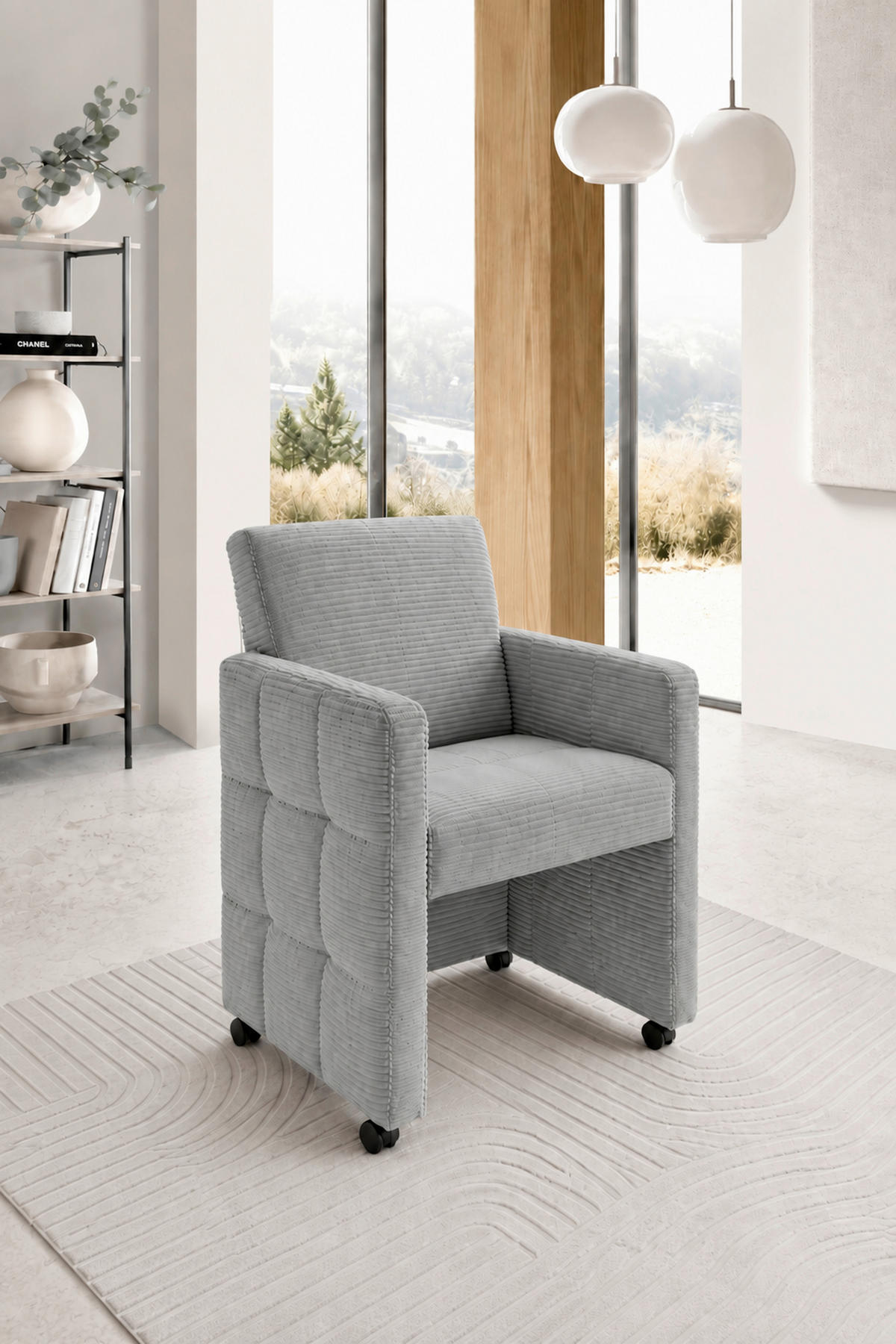 STOLICA S NASLONOM ZA RUKE  svijetlo siva  drvo, tekstil, drvni materijal      - svijetlo siva, Moderno, drvni materijal/drvo (64/90/72cm) - Livetastic