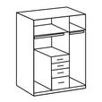 KLEIDERSCHRANK  in Graphitfarben, Grau  - Schwarz/Graphitfarben, KONVENTIONELL, Glas/Holzwerkstoff (135/199/58cm) - Carryhome