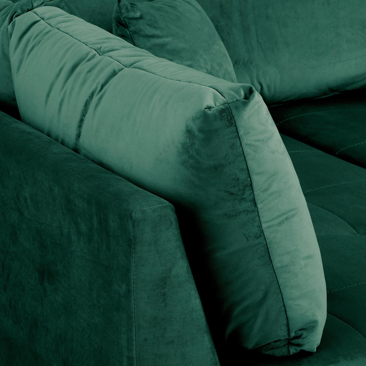 ECKSOFA inkl. Hocker Ariella in Samt Grün  161/231 cm  - Naturfarben/Grün, Design, Holz/Textil (161/231cm) - Livetastic