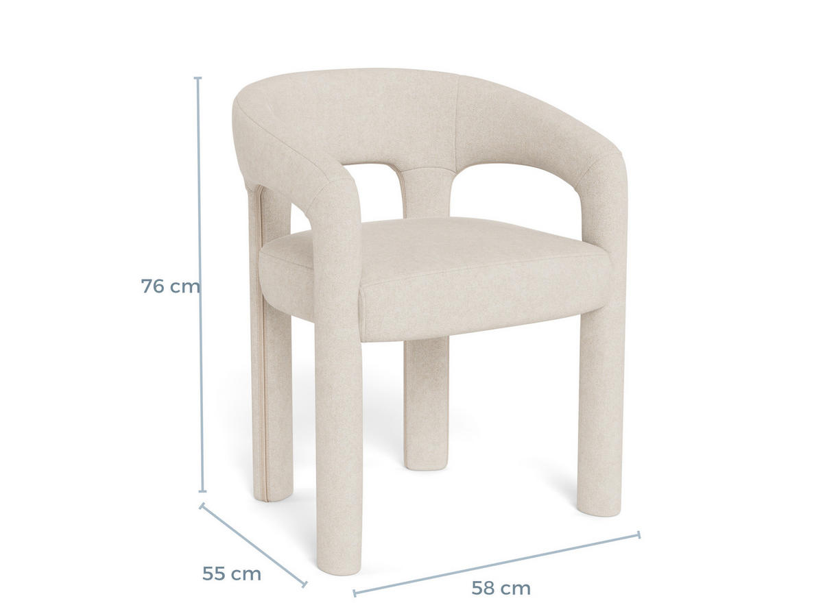 ARMLEHNSTUHL   Flachgewebe  - Beige, MODERN, Textil/Metall (58/76/55cm) - MID.YOU