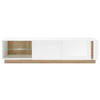 LOWBOARD - Eichefarben/Weiß, Design, Glas/Holzwerkstoff (188/46/40cm) - MID.YOU