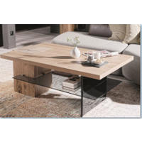 DOHÁNYZÓASZTAL fa, Üveg   - tölgyfa/szürke, Design, Üveg/fa (83,8/50/80cm) - Voglauer