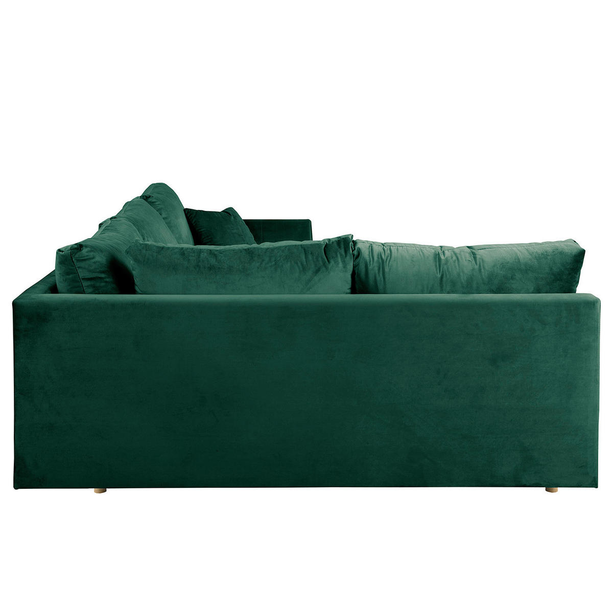ECKSOFA inkl. Hocker Ariella in Samt Grün  161/231 cm  - Naturfarben/Grün, Design, Holz/Textil (161/231cm) - Livetastic